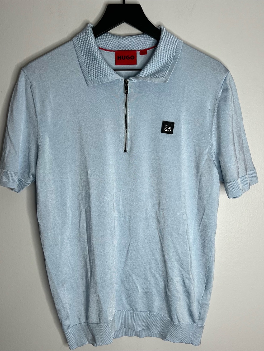 Hugo Boss Zayfong 3 Zip Polo Shirt Mens Large Blue NWOT